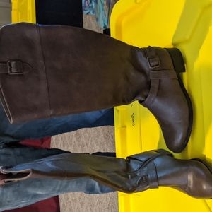 Brown knee high boots